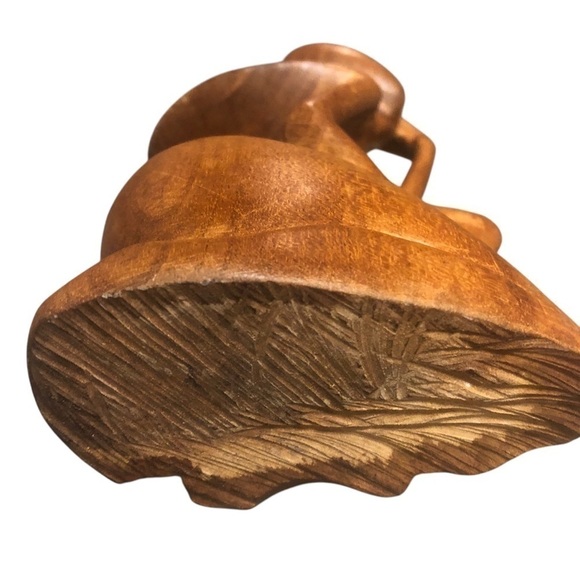 Wooden Sculpture Hand Carved Thinking  Praying Conversation Piece - Picture 4 of 8